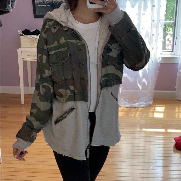 Vintage Havana Jackets & Blazers - Vintage Havana Camo jacket with hood and sweatshirt bottom. Reposh